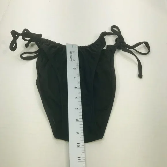 Xhilaration Women's Size Large Low Coverage String Bikini Swim Bottom Black NWOT - Picture 6 of 7